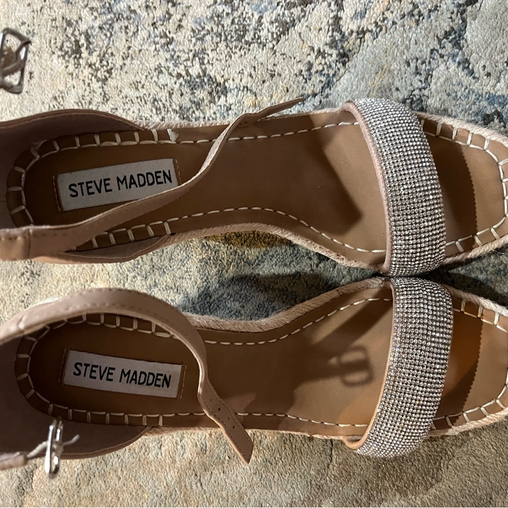Steve Madden Tan Rhinestone Sandals
